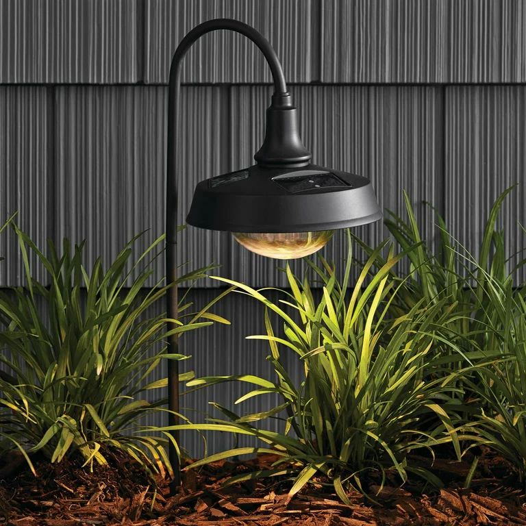 Better Homes & Gardens Corbyn Matte Black Metal Solar Powered LED Landscape Walkway Light, 20 Lum... | Walmart (US)