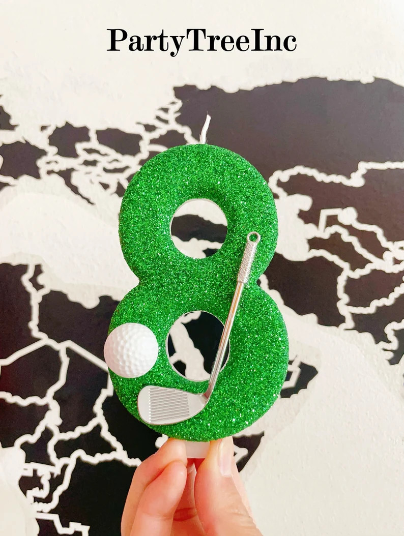 Golf Birthday Candle ,glitter Candle ,golf Candle, Unique Candle, Golf Party , Golf Birthday ,gol... | Etsy (US)