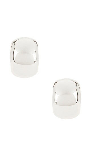 Heaven Mayhem Ky Hoop Earrings in Metallic Silver. | Revolve Clothing (Global)