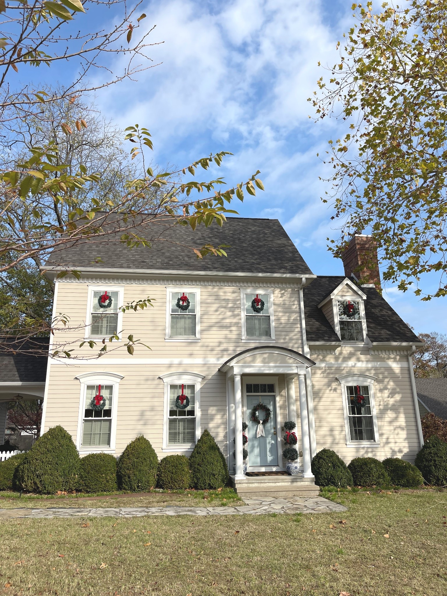 Love adding wreaths outside on our windows 🎀

#LTKHome #LTKHoliday