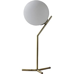 Amazon Brand – Rivet Glass Ball and Metal Table Lamp with Bulb Included, 21.5" H, Brass | Amazon (US)