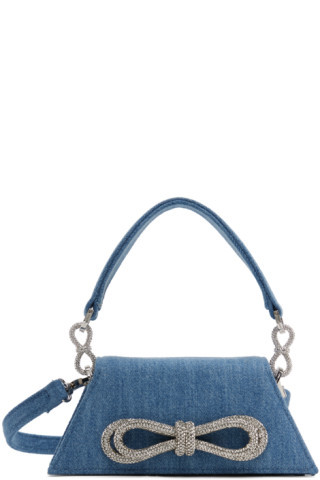 MACH & MACH - Blue Mini Double Bow Samantha Bag | SSENSE