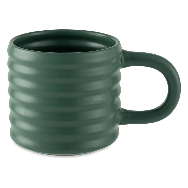 Mainstays 17oz Ribbed Matte Finish Coffee Mug, Sage Green - Walmart.com | Walmart (US)