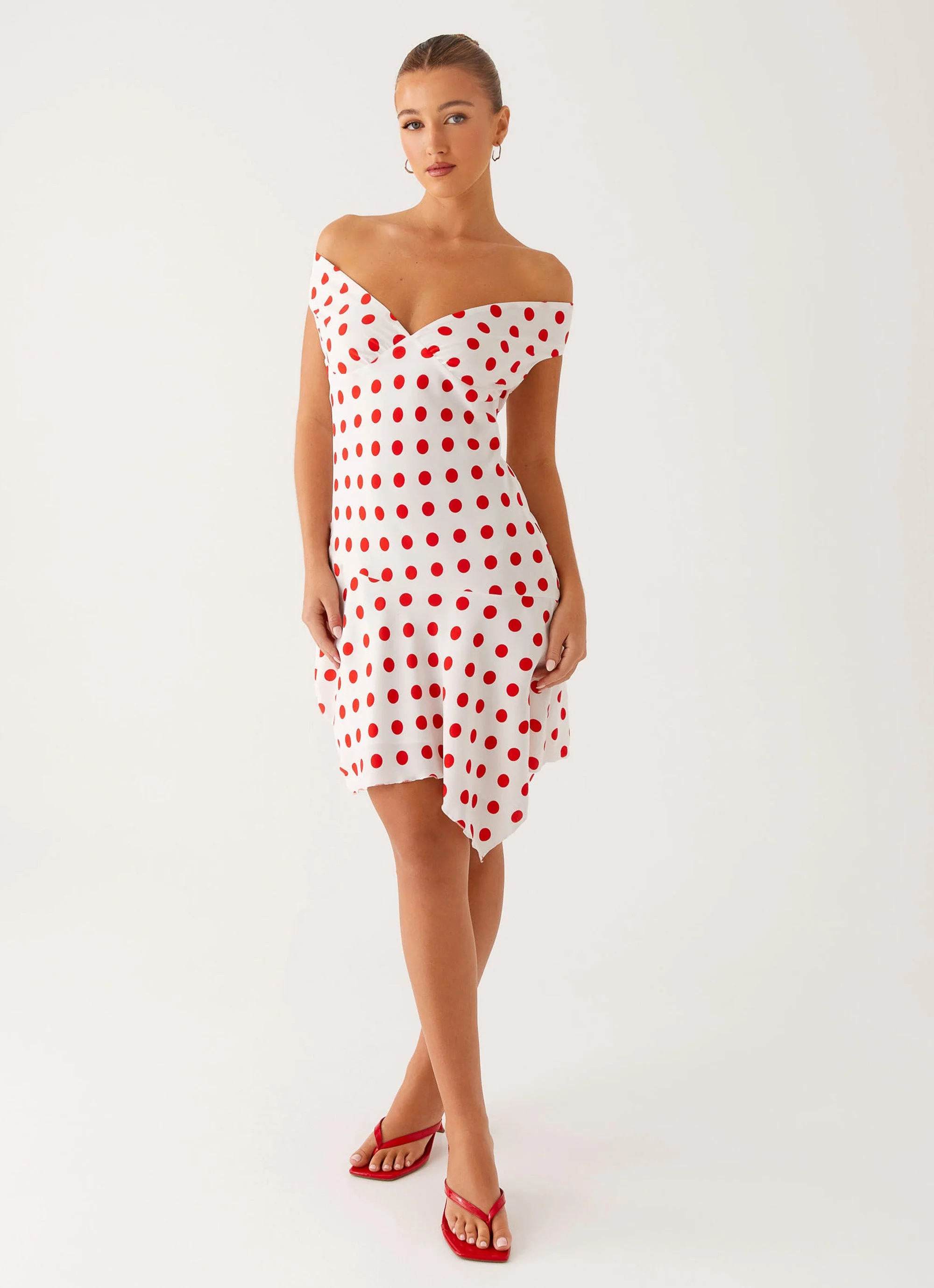 Alma Mini Dress - White Red Polka Dot | Peppermayo (Global)