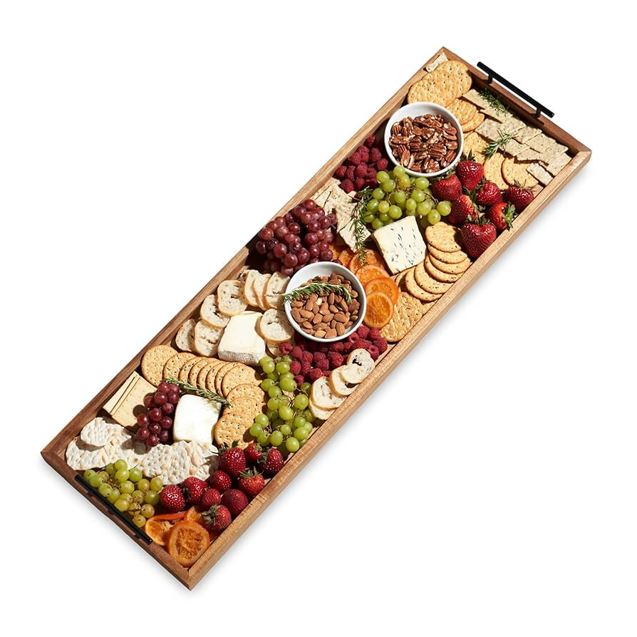 Twine Modern Manor Longboard Cheese Platter with Handles, Rectangular Cheese Board and Home Decor... | Amazon (US)