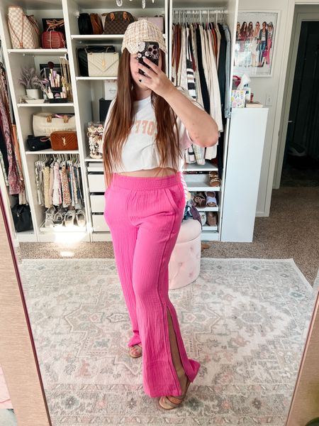 THE BEST GAUZE PANTS. I’ll be including these in all my summer outfits from here on out lol.

Runs TTS. If in between, size down. I’m wearing a medium and typically wear a medium or large. 

Summer outfit, summer outfits, summer outfit idea, aerie, American eagle, gauze pants, beach cover up, cover up pants, summer fashion, graphic tee, graphic T-shirt, mom outfit, mom outfits, wfh outfit, wfh outfits

#LTKU #LTKSeasonal #LTKunder50 #LTKunder100 #LTKFind #LTKstyletip #LTKsalealert