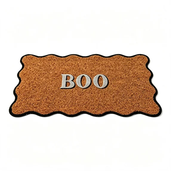 Clearance Halloween Multicolor Scallop Boo Outdoor Coir Doormat, 16" x 24" Halloween Bath Rug, Ha... | Walmart (US)