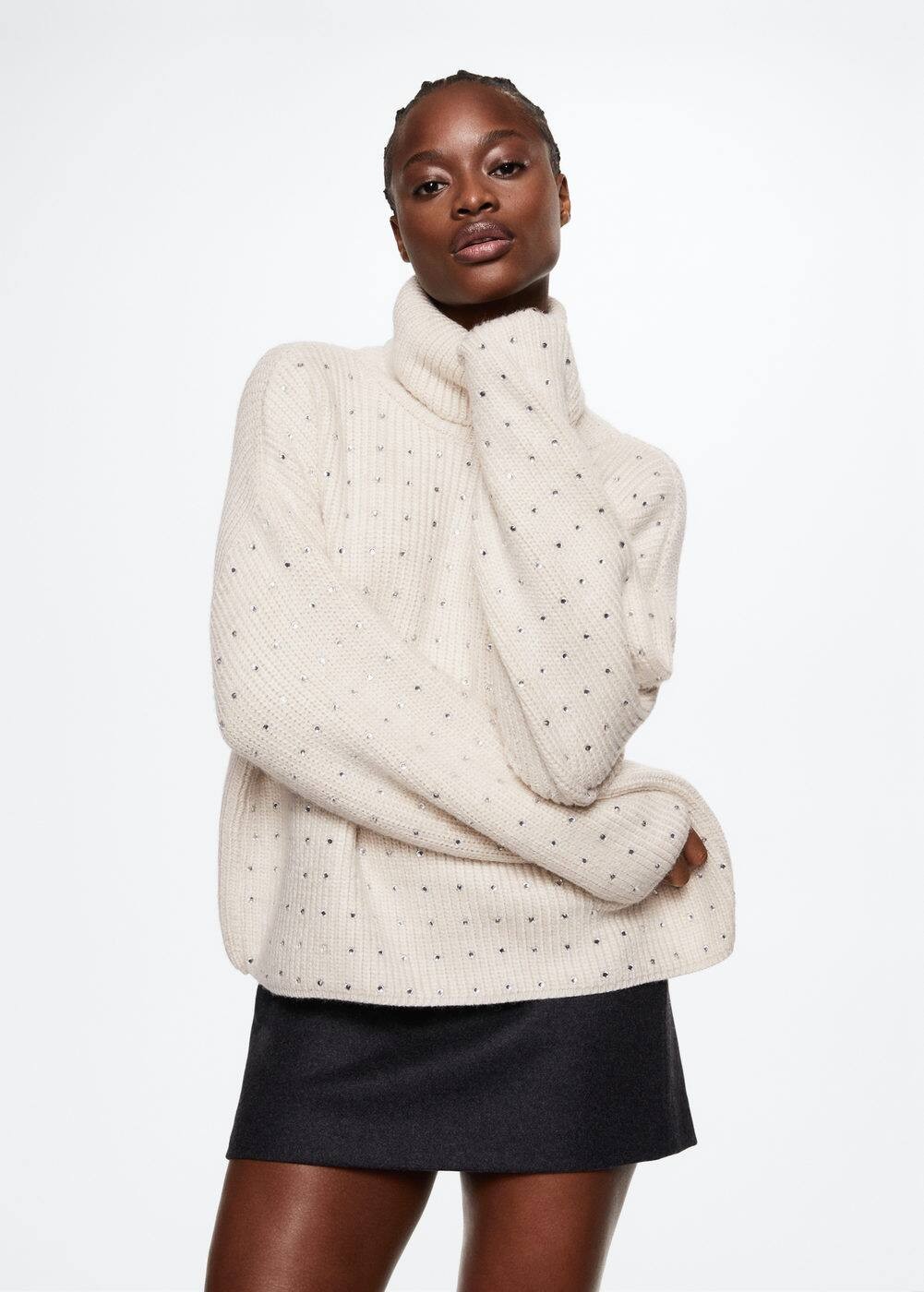 Crystal detail sweatshirt -  Women | Mango USA | MANGO (US)