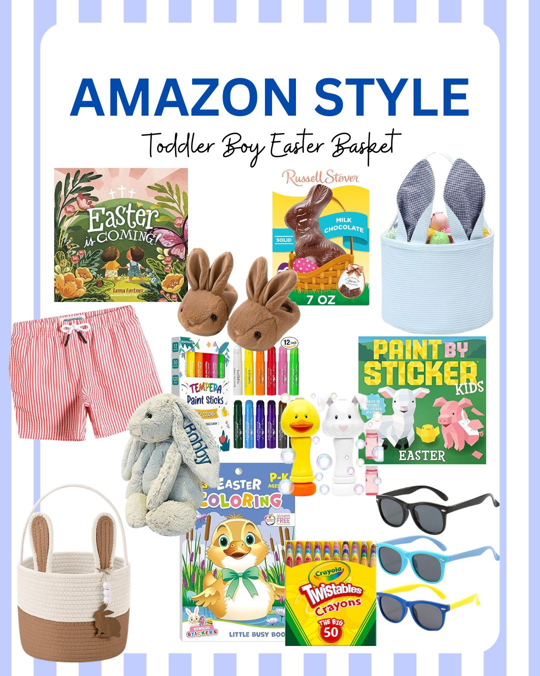 Cute + fun toddler boy Easter basket ideas 🐣🧺
If you’re filling an Easter basket for a toddler boy, I rounded up some of the sweetest little finds! A mix of fun toys, spring outfits, books, and a few treats that make Easter morning feel extra special.
I love adding things they’ll actually use after the holiday — like pajamas, outdoor toys, bath toys, and little books — not just candy. These are all toddler-friendly picks that are cute, practical, and perfect for spring.
Tap to shop everything I added to our basket this year 🐰💙 

 

#LTKmomlife #LTKSeasonal #LTKKids