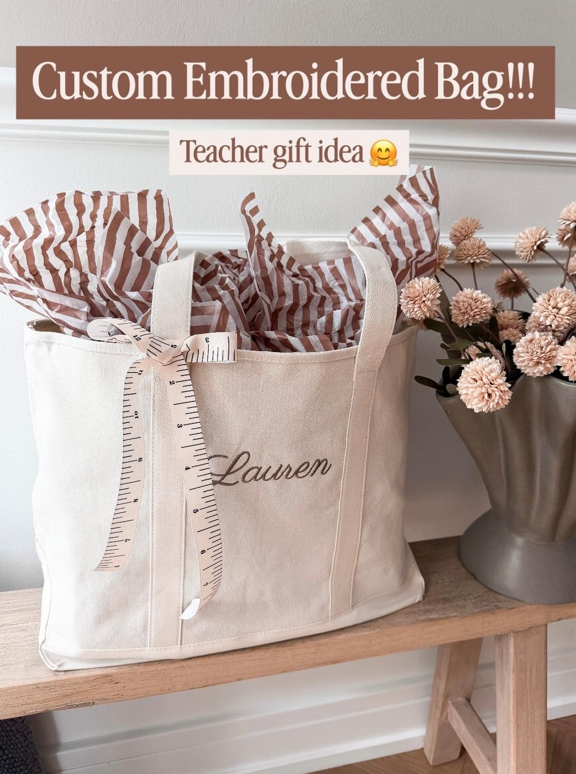 Personalized/custom teacher gift idea - canvas tote bag!!! and it ships SO FAST! I customized this adorable canvas tote (colors and font) and this would make the cutest gift for teachers! Fill with tissue paper or classroom goodies!

#LTKSeasonal