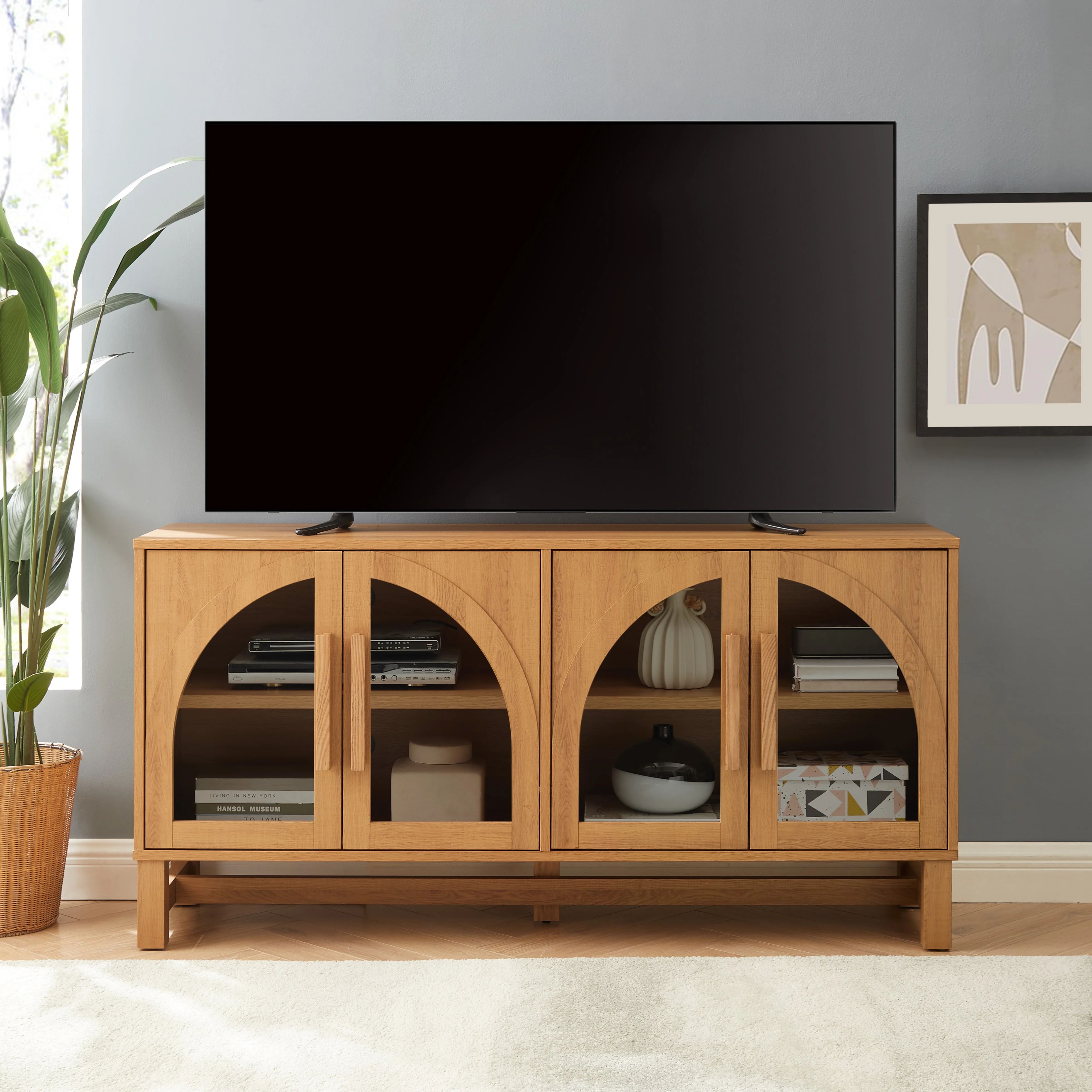 Better Homes & Gardens Juliet Arc TV Stand para Televisores de hasta 65", Acabado Miel Claro - Wa... | Walmart (US)