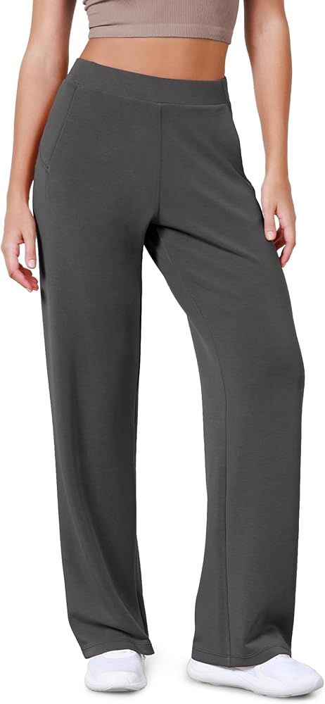 ODODOS Women's Modal Soft Wide Leg Pants Elastic High Waist Casual Lounge Relaxed Pants with Pock... | Amazon (US)