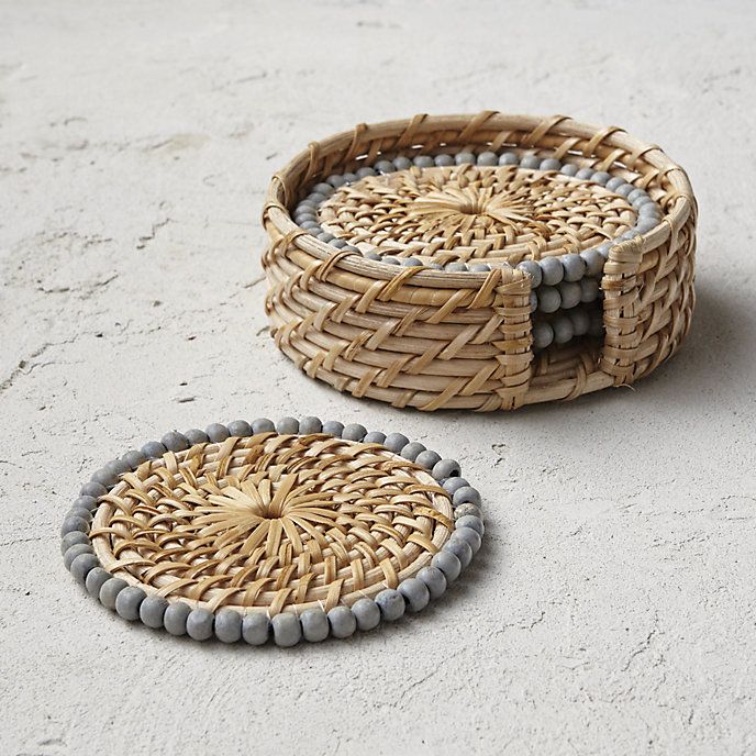Cabana Beaded Coasters, Set of Four | Frontgate | Frontgate