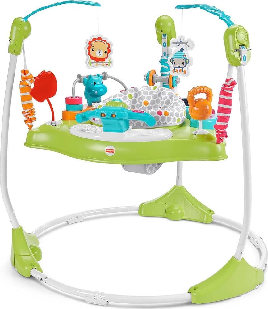 Fisher-Price Baby Bouncer Fitness Fun Folding Jumperoo Activity Center with Lights Music and Gym ... | Amazon (US)