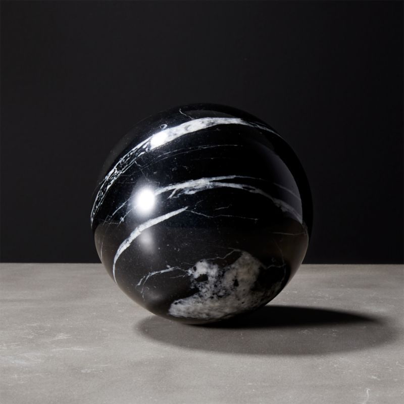 Black Marble Sphere + Reviews | CB2 | CB2