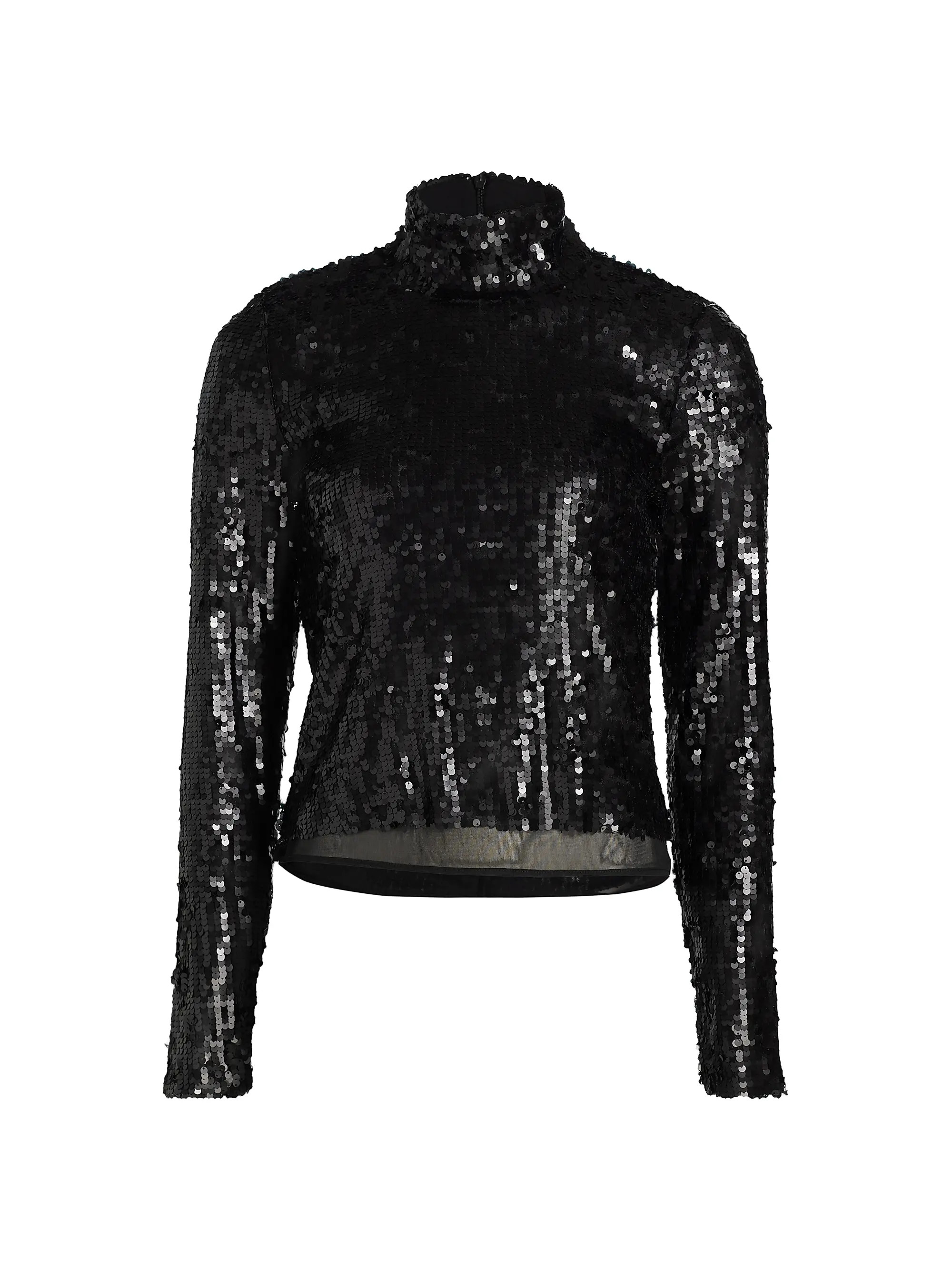 Lucy Sequined Mock Turtleneck Sweater | Saks Fifth Avenue