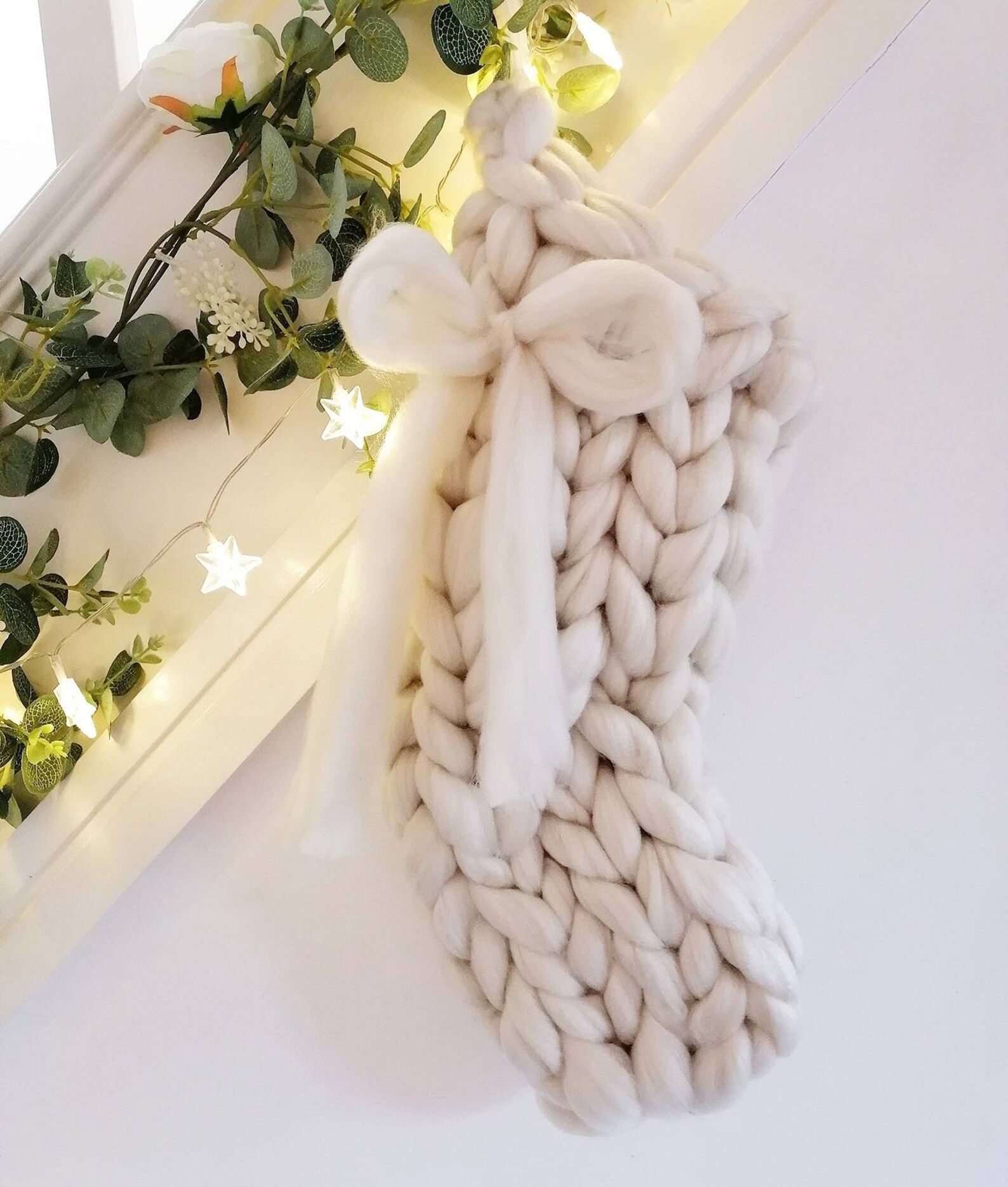 Christmas Stocking - Jumbo chunky knit - Acrylic - Christmas gift | Etsy (US)