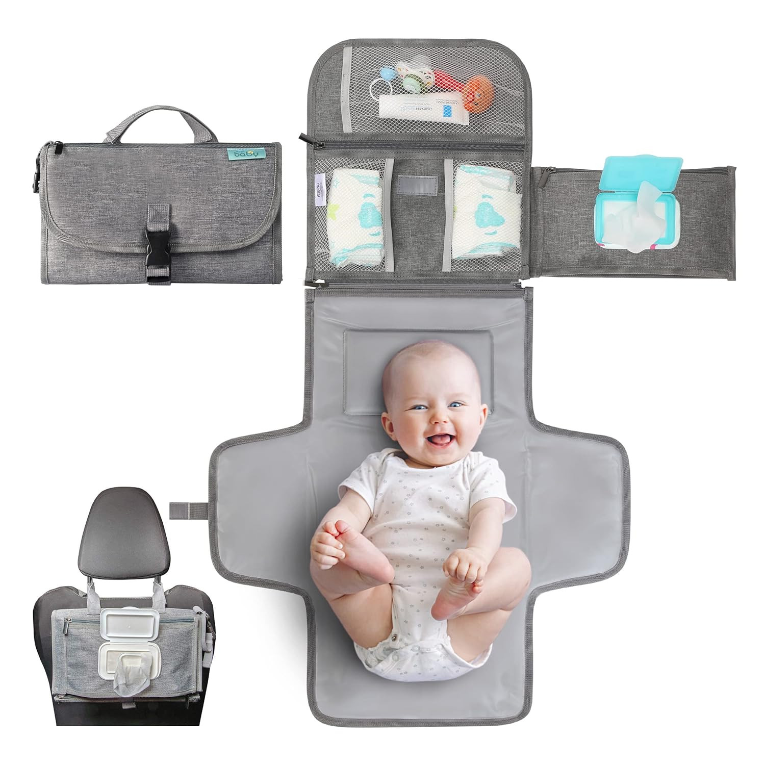 Kopi Baby Portable Diaper Changing Pad - Baby Changing Pad & Diaper Changer Travel Bag, Smart Des... | Amazon (US)