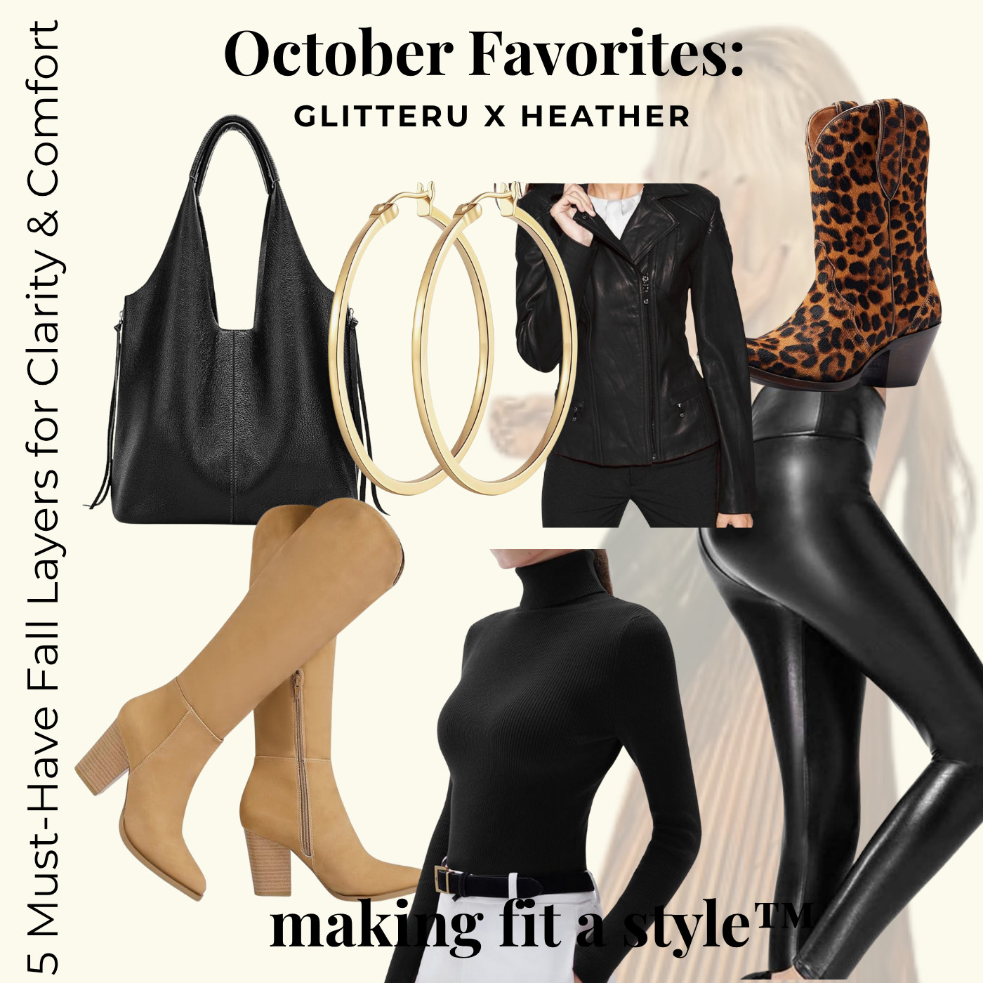 october edit: black. structured. intentional.
every piece in this drop is on sale + low stock — the kind you’ll regret skipping.

🖤 the black cashmere must-have sweater – timeless, luxe, effortless.
🖤 the leather jacket – structured edge that goes with everything.
🖤 the boots + hoops combo – quiet power, jennifer fisher energy.

for the woman who’s done performing — and now only wears what fits the life she’s designed.

shop before it’s gone → 

#ltkfallstyle #ltkfashionfinds #ltkunder100 #fallwardrobe #blackcashmere #leatherjacketseason #fallstyleinspo #minimalchic #quietluxury #structuredliving #heathernewmanstyle #glitteru #makingfitastyle 

 