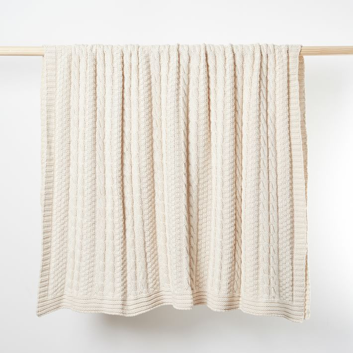Made*Here New York Cotton Fisherman Knit Throw | West Elm (US)