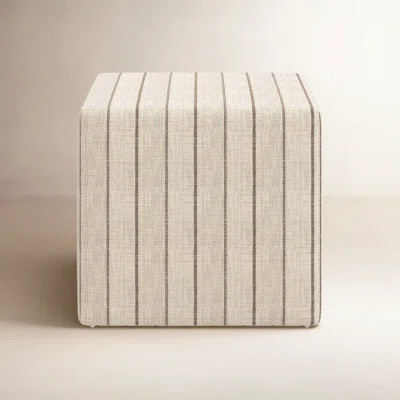 Era 21'' Wide Square Striped Cube Ottoman | Wayfair North America