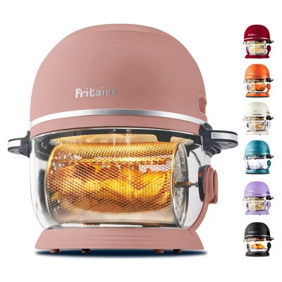 Fritaire Non-Toxic Air Fryer - Glass Air Fryer,  5qt, Teflon-Free, PFOA- Free, w/ Accessories - Rotisserie and Tumbling Basket - Mauve Rose | Target