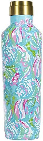 Lilly Pulitzer Blue 25 Ounce Double Wall Stainless Steel Travel Canteen Bottle, Holds 1 Standard ... | Amazon (US)