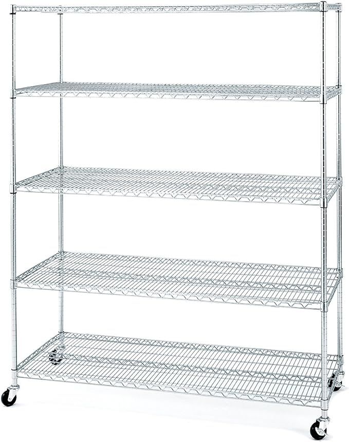 Seville Classics UltraDurable Commercial-Grade 5-Tier NSF-Certified Wire Shelving with Wheels, 60... | Amazon (US)