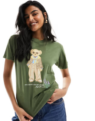 Polo Ralph Lauren t-shirt bear logo in olive green | ASOS (Global)