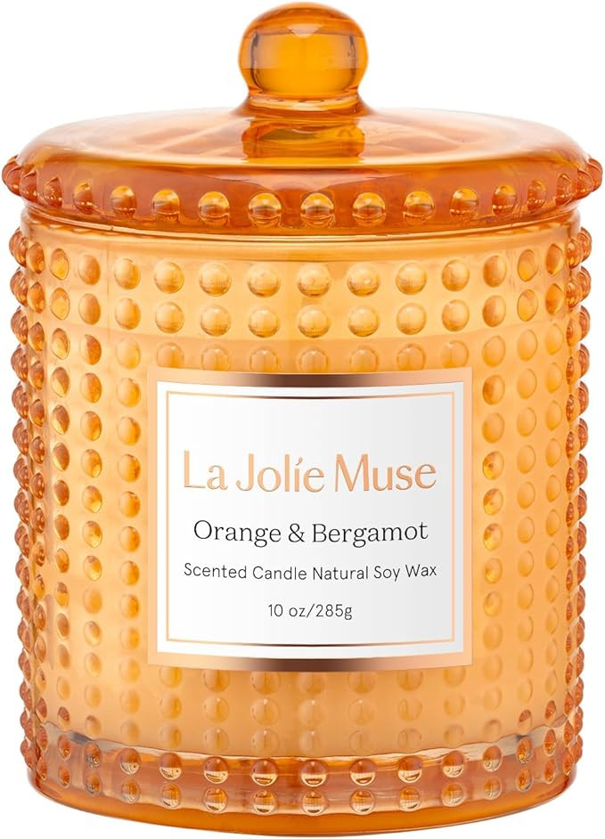 LA JOLIE MUSE Orange Bergamot Scented Candle, Orange Candles for Home Scented, Citrus Candle, Nat... | Amazon (US)