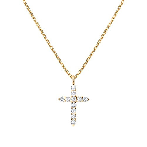 PAVOI 14K Gold Plated Cross Necklace for Women | Cross Pendant | Gold Necklaces for Women | Amazon (US)