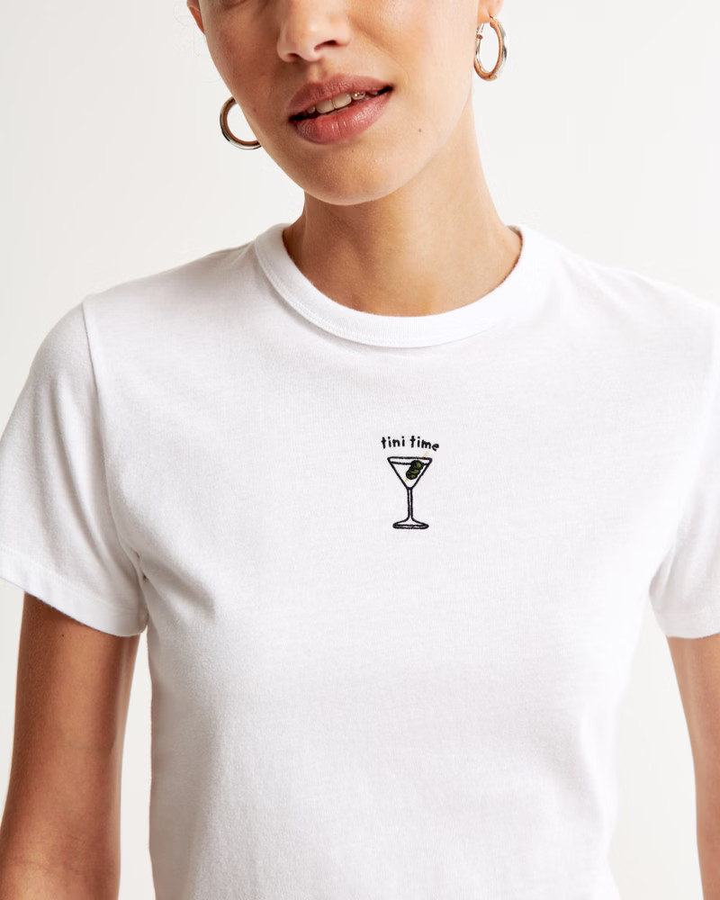 Short-Sleeve Martini Graphic Skimming Tee | Abercrombie & Fitch (US)