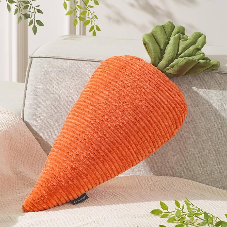 Phantoscope Fruit Shaped Pillows Series Happy Easter Carrot Shaped Pillow Fun Home Decor of Fruit... | Amazon (US)