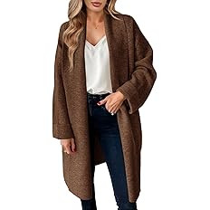 Saodimallsu Womens Long Cardigan Sweaters Chunky Open Front Oversized Slouchy Knit Fall Trendy Co... | Amazon (US)
