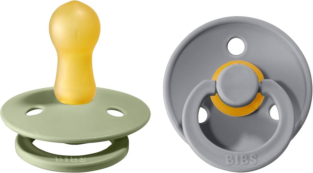 BIBS Pacifiers | Natural Rubber Baby Pacifier | Set of 2 BPA-Free Soothers | Made in Denmark | Sa... | Amazon (US)