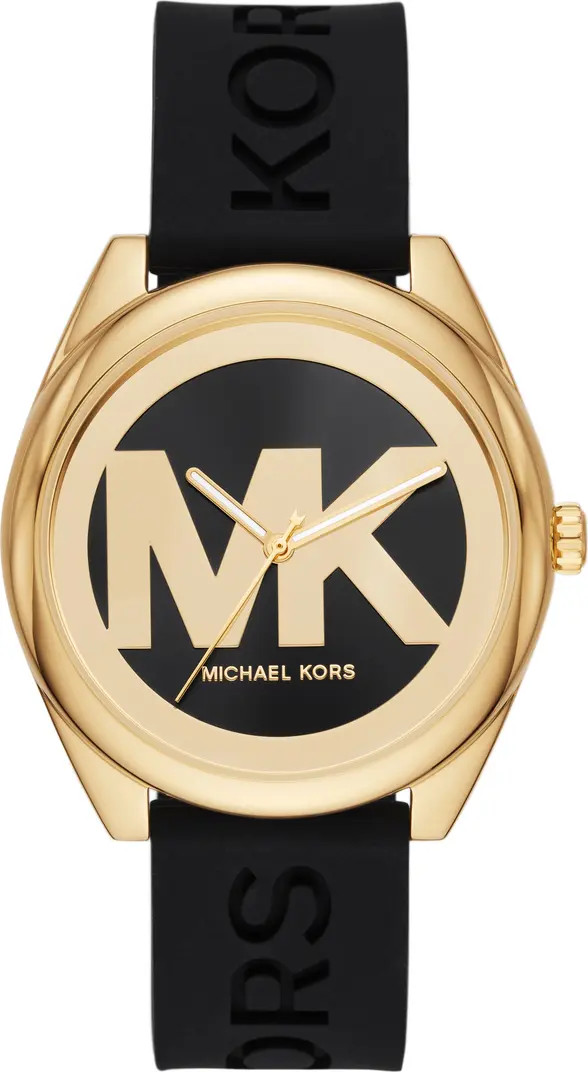 Women's Janelle Gold-Tone Silicone Strap Watch, 42mm | Nordstrom Rack