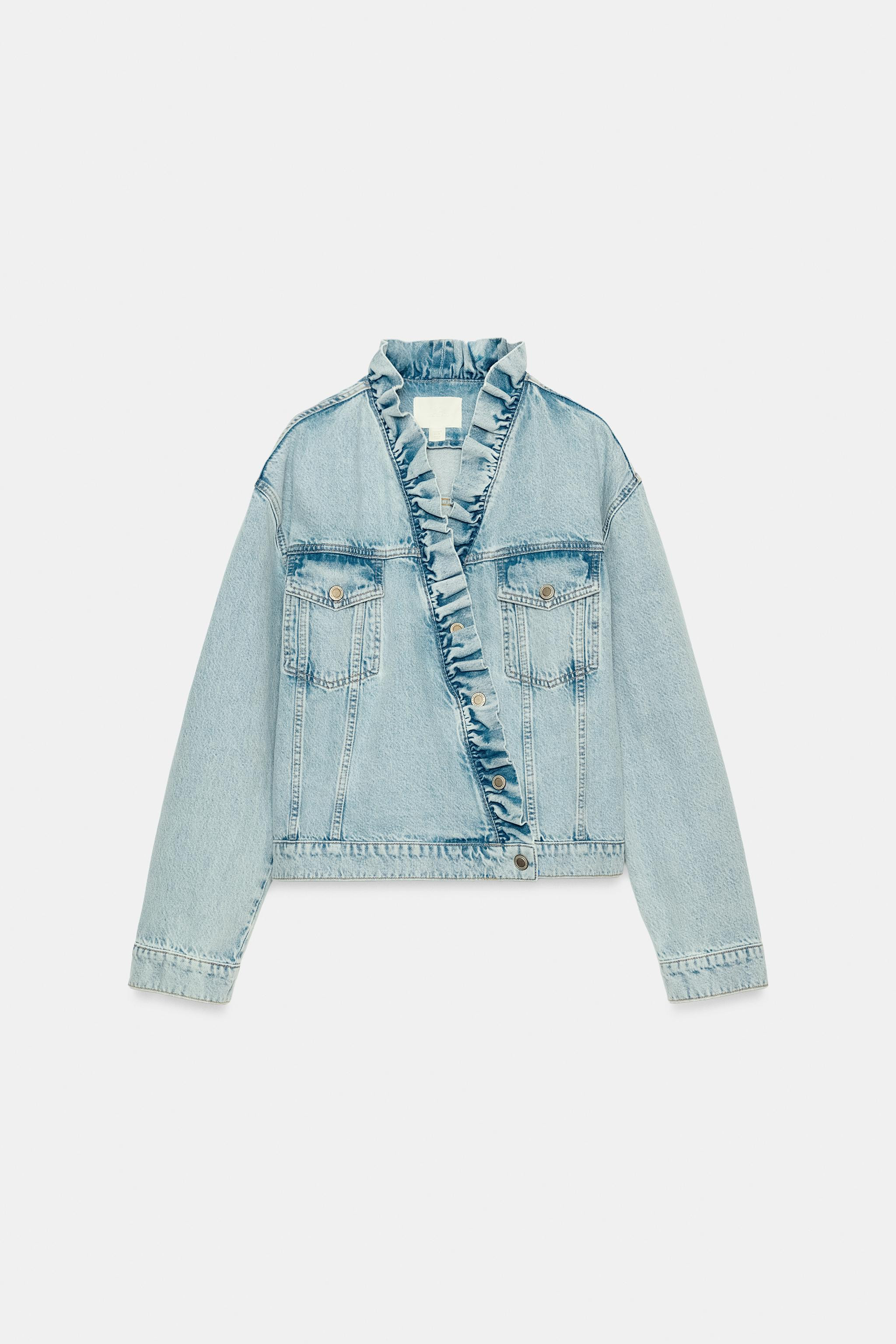 ZW COLLECTION DENIM JACKET WITH RUFFLES | Zara AU