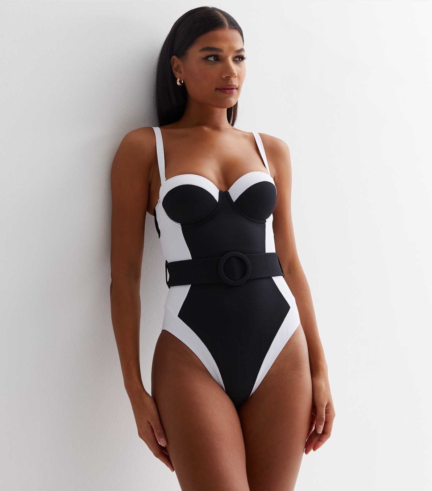 Black Colour Block Belted Illusion Swimsuit
						
						Add to Saved Items
						Remove from Sav... | New Look (UK)