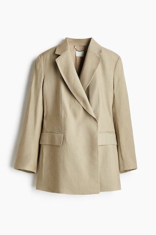 H & M - Linen-Blend Blazer - Beige | H&M (US + CA)