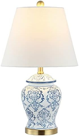 JONATHAN Y 22.25" Blue/White Chinoiserie Ceramic Urn Table Lamp, Traditional Classic Nightstand L... | Amazon (US)