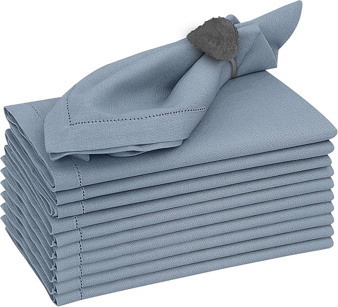 Ruvanti Premium Linen Napkins Set of 12-20x20 Inch, Classic Hemstitch, Mitered Corner Cloth Napki... | Amazon (US)