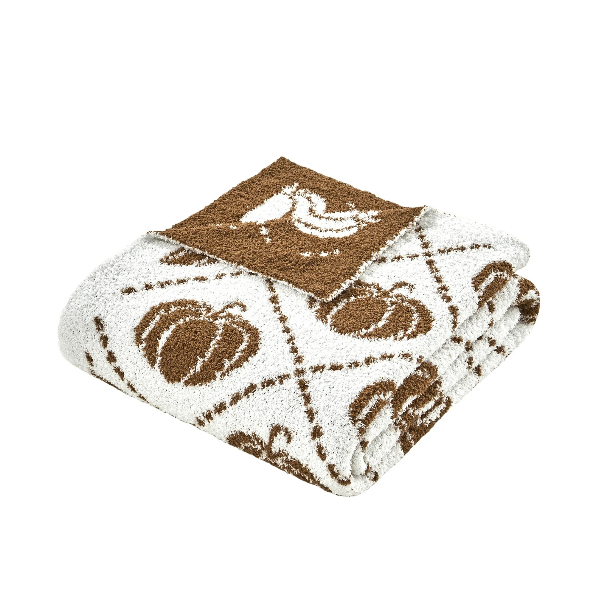 My Texas House White/Ginger Cozy Knit Pumpkin Throw, 50" x 60" | Walmart (US)