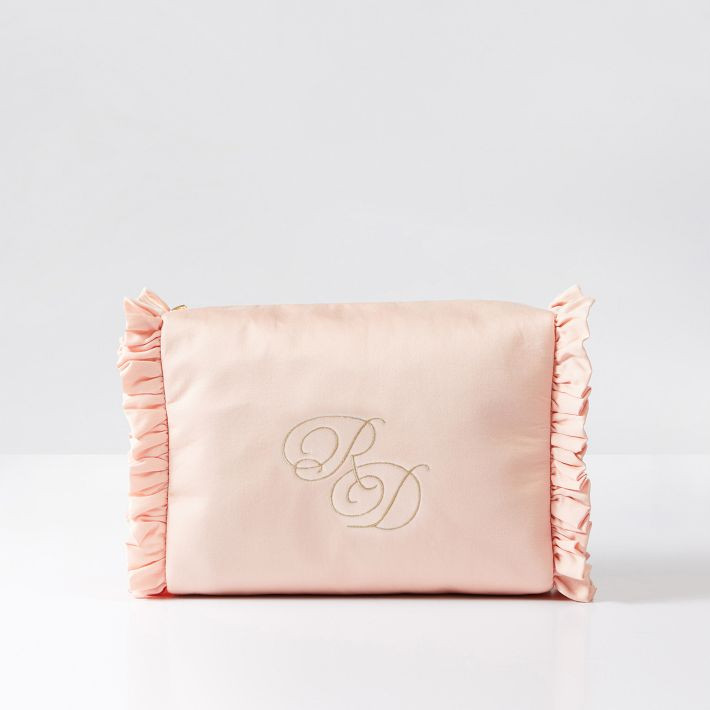 Ruffle Sateen Pouch | Mark and Graham
