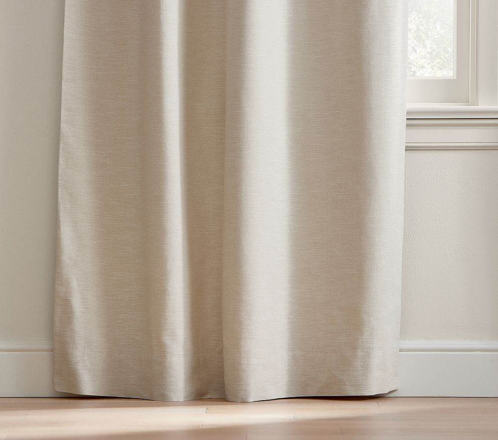 Evelyn Linen Scallop Valance Blackout Curtain | Pottery Barn Kids