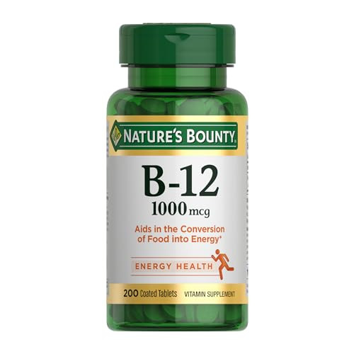 Nature's Bounty Vitamin B12 1000 mcg Supplements, Supports Energy Metabolism, 200 Ct | Amazon (US)