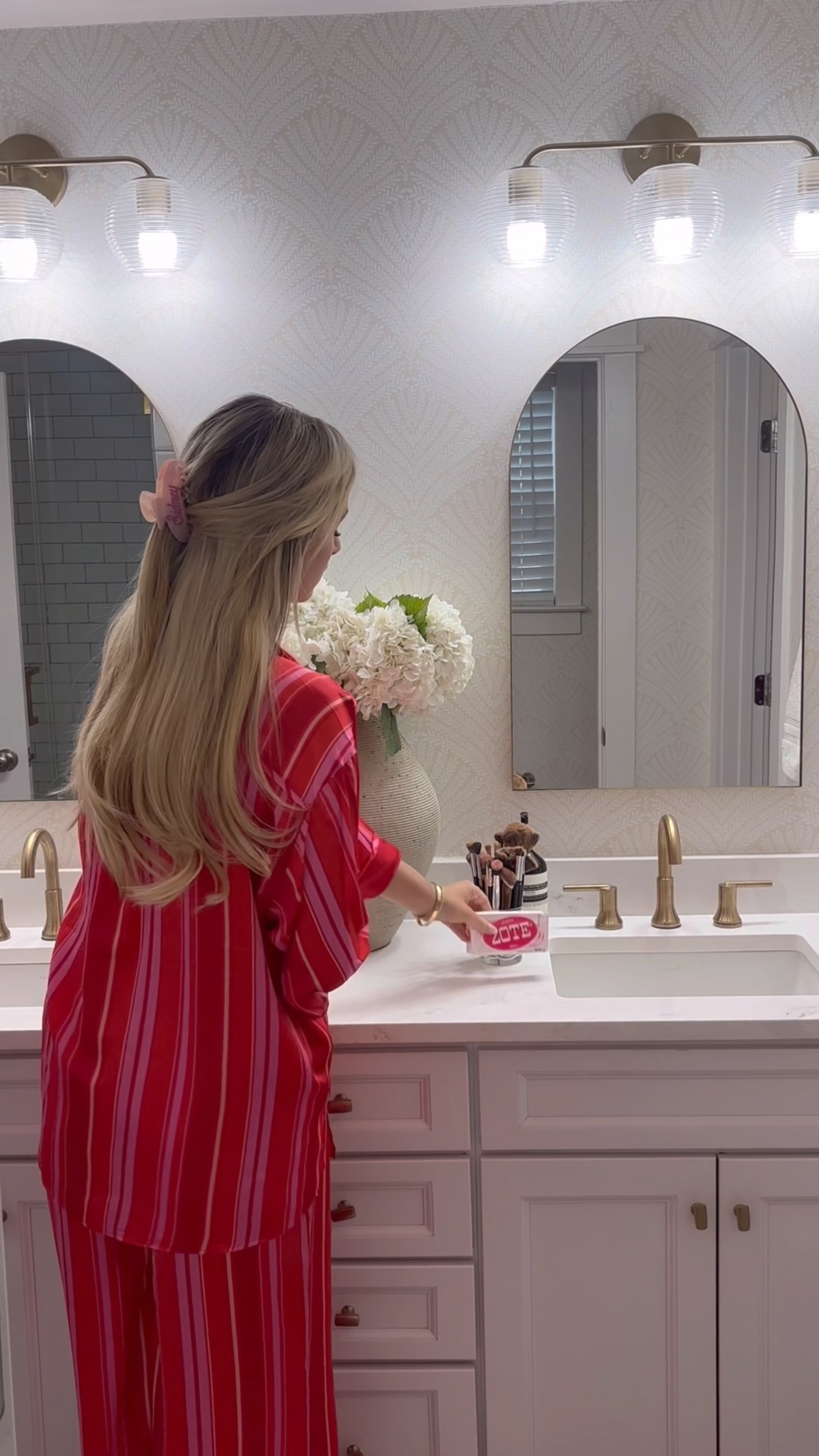 Wash my makeup brushes with me! This is the best soap to use, it cleans them so easily! 🩷🫧  I sized down to a small in these pajamas (usually a medium) ! 

#LTKWatchNow #LTKBeauty #LTKStyleTip