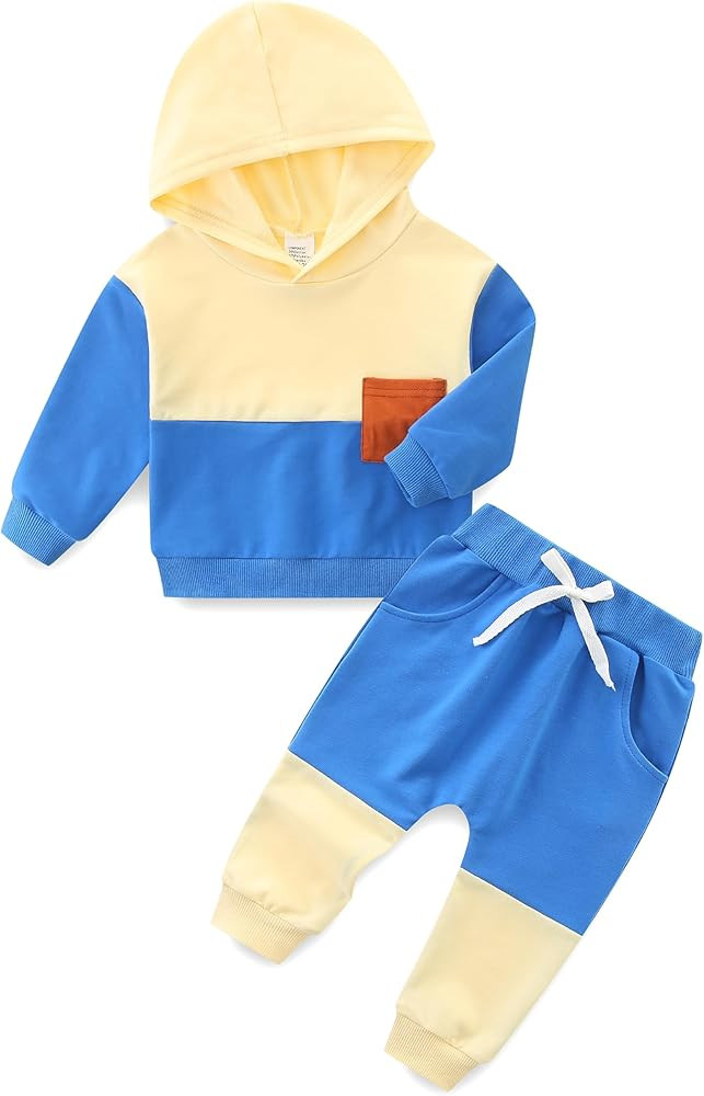 Toddler Boy Clothes Long Short Sleeve Sweatshirt and Pants Playwear Outfits | Amazon (US)