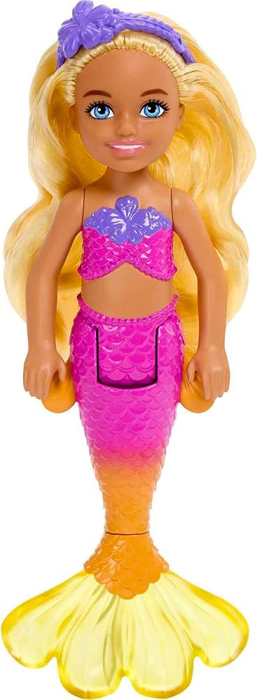 Barbie Dreamtopia Chelsea Mermaid Small Doll with Removable Hair Accessory, Wavy Blonde Hair & Om... | Amazon (US)