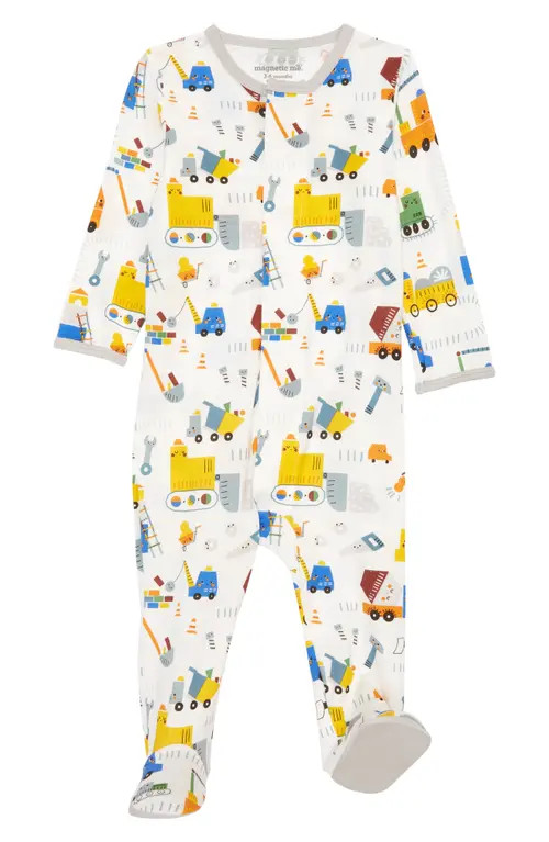 Magnetic Me Toe Zone Stretch Modal Footie in Grey at Nordstrom, Size Newborn | Nordstrom