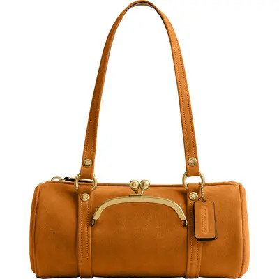Kisslock 28 Suede Barrel Bag | Nordstrom